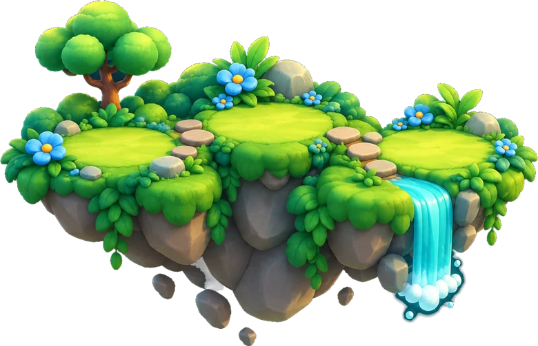 Glow Garden's floating island